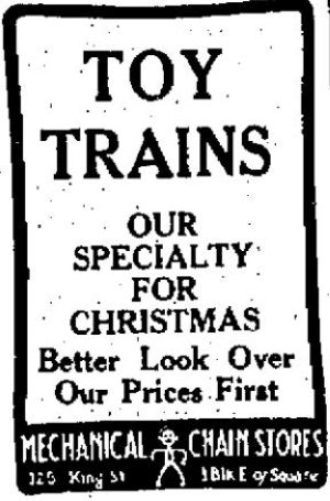 Wisconsin State Journal toy ads: 1920s